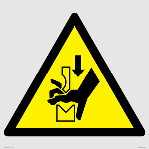 W030 Warning: Hand crushing between press brake tool